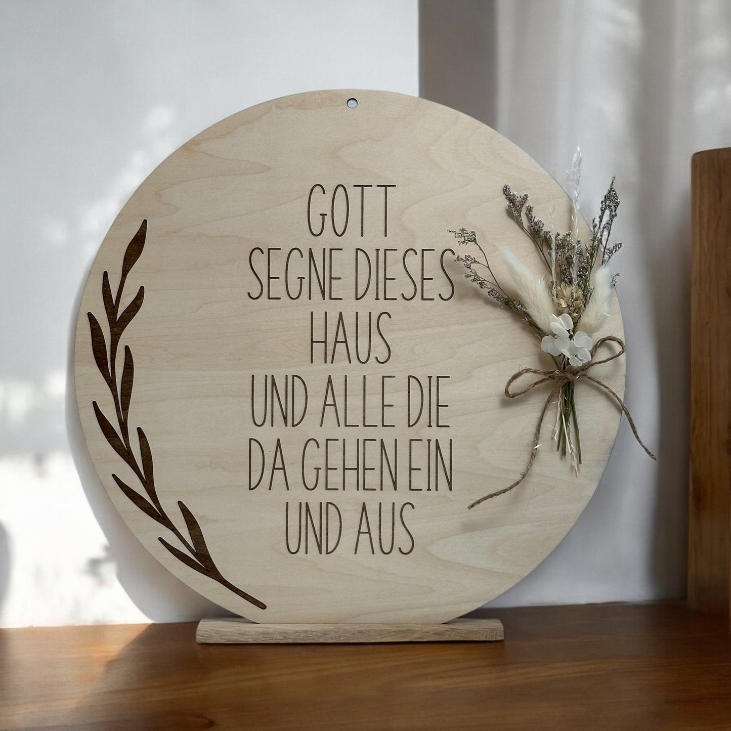 Holzschild mit Segensspruch – „Gott segne dieses Haus“