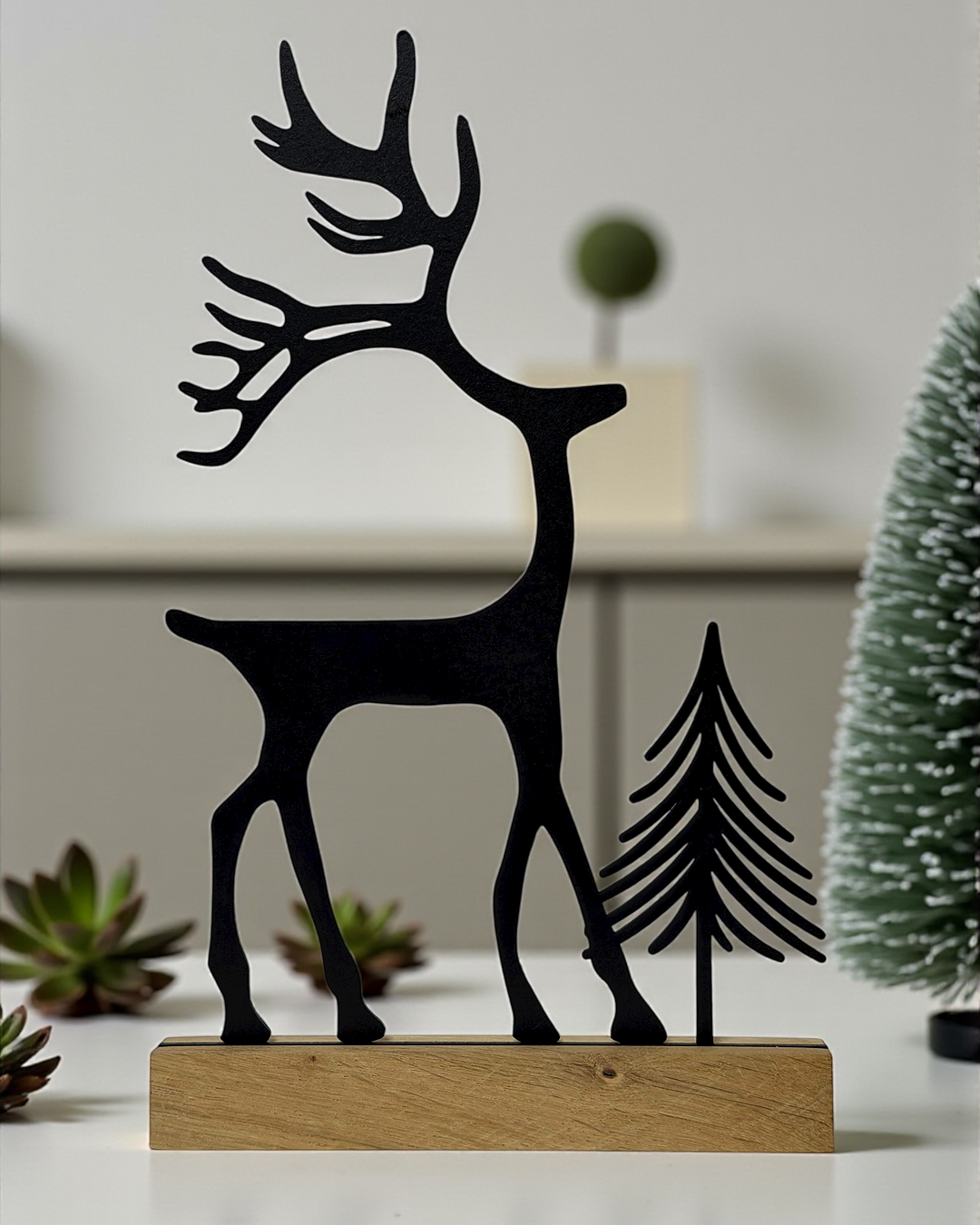 Hirsch im Winterwald Aufsteller - Wiens Wood