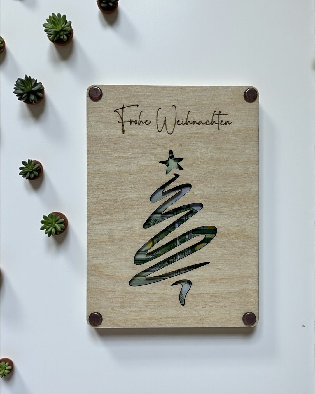Geldgeschenkkarte aus Holz von Wiens Wood