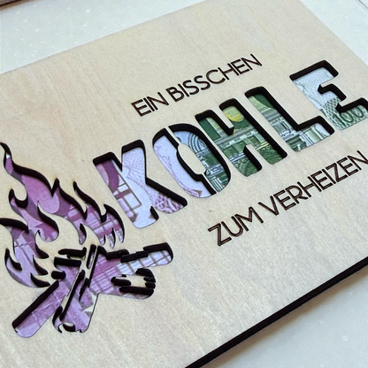 Geldgeschenk Karte - Kohle zum verheizen - Wiens Wood