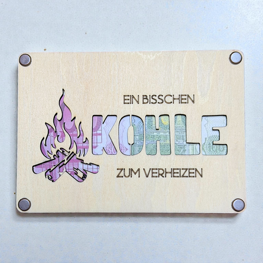 Geldgeschenk Karte - Kohle zum verheizen - Wiens Wood