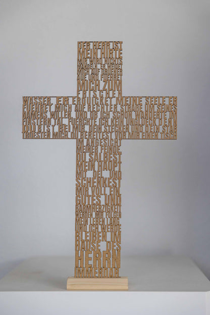 Kreuz mit Psalm 23 - Wiens Wood