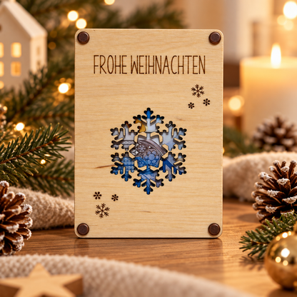 Geldgeschenkkarte aus Holz zu Weihnachten – 8 Motive – Produktbild 5