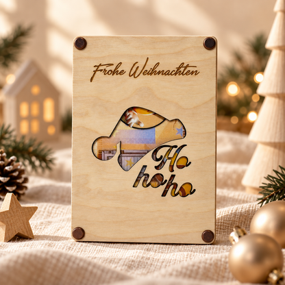 Geldgeschenkkarte aus Holz zu Weihnachten – 8 Motive – Produktbild 8