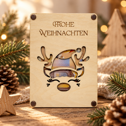 Geldgeschenkkarte aus Holz zu Weihnachten – 8 Motive – Produktbild 4