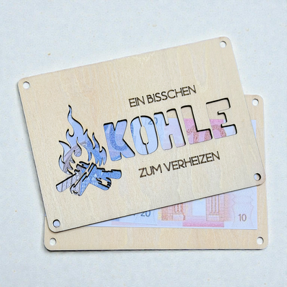 Geldgeschenk Karte - Kohle zum verheizen - Wiens Wood