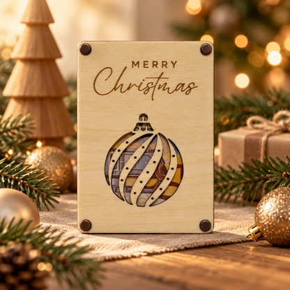 Geldgeschenkkarte aus Holz zu Weihnachten – 8 Motive – Produktbild 3