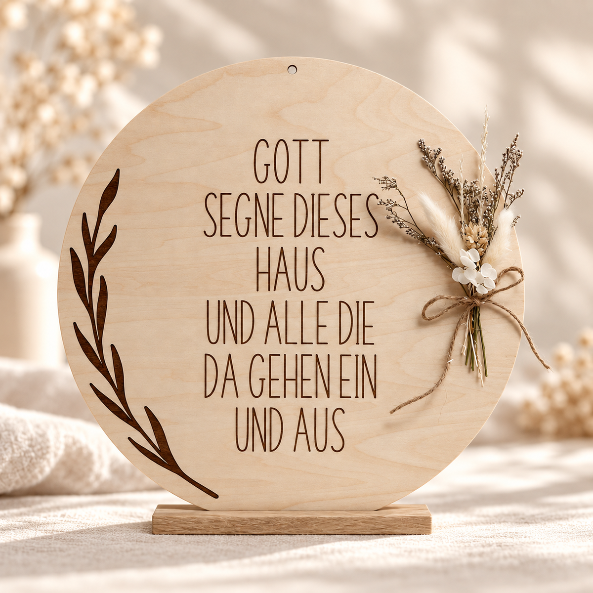 Holzschild Gott segne dieses Haus – christliche Holzdekoration
