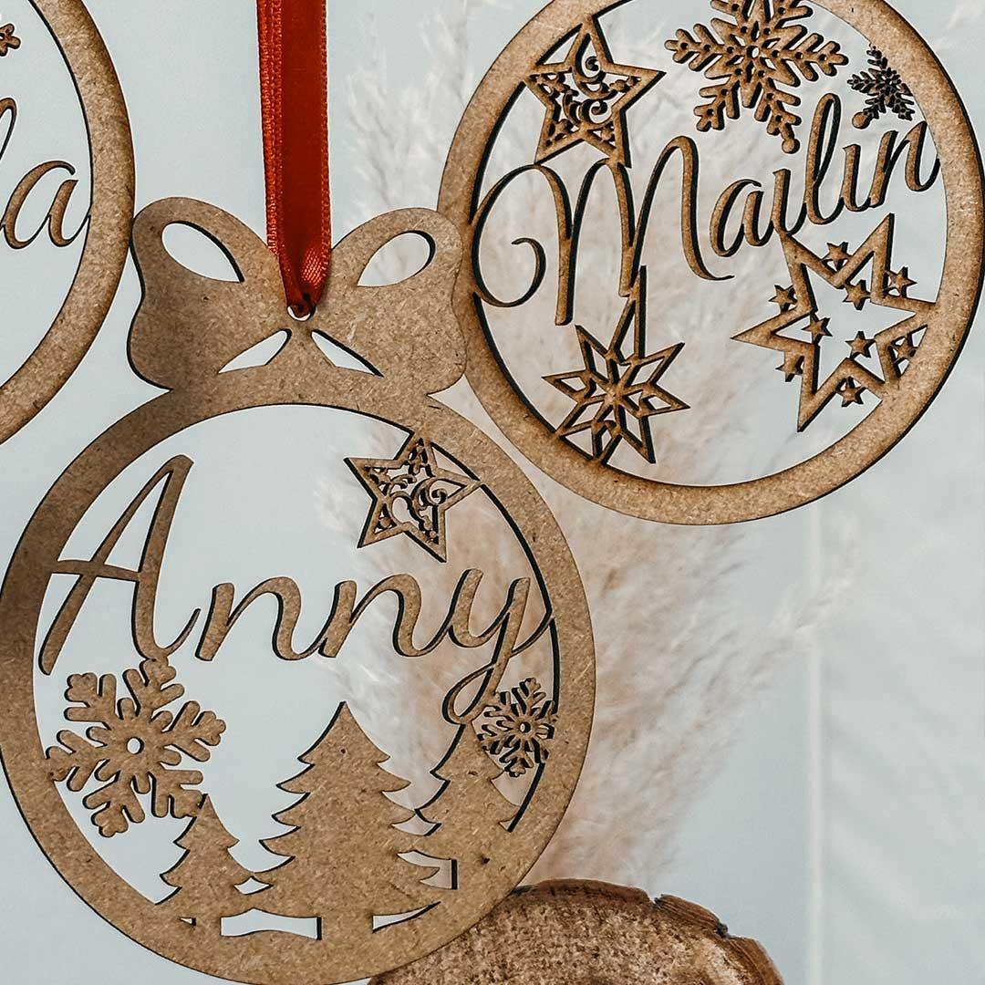 Weihnachtsbaumkugel Personalisiert - Wiens Wood