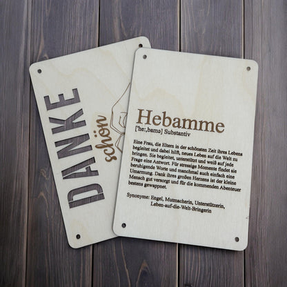 Dankeskarte Hebamme - Wiens Wood