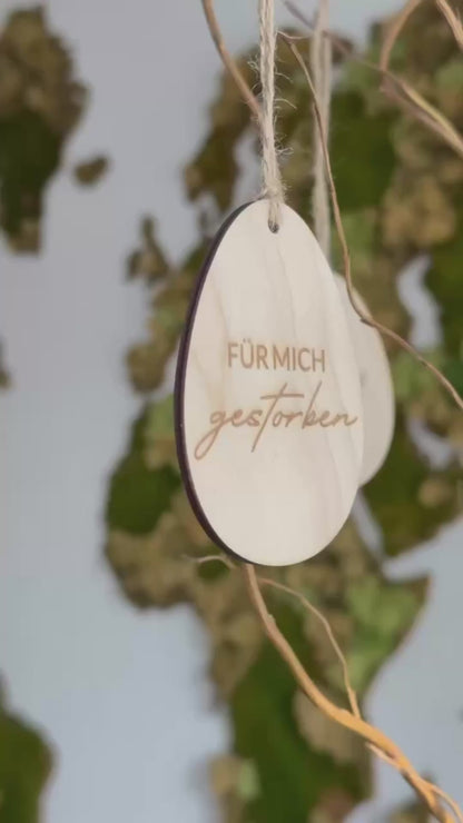 Holz-Ostereier für den Osterstrauch